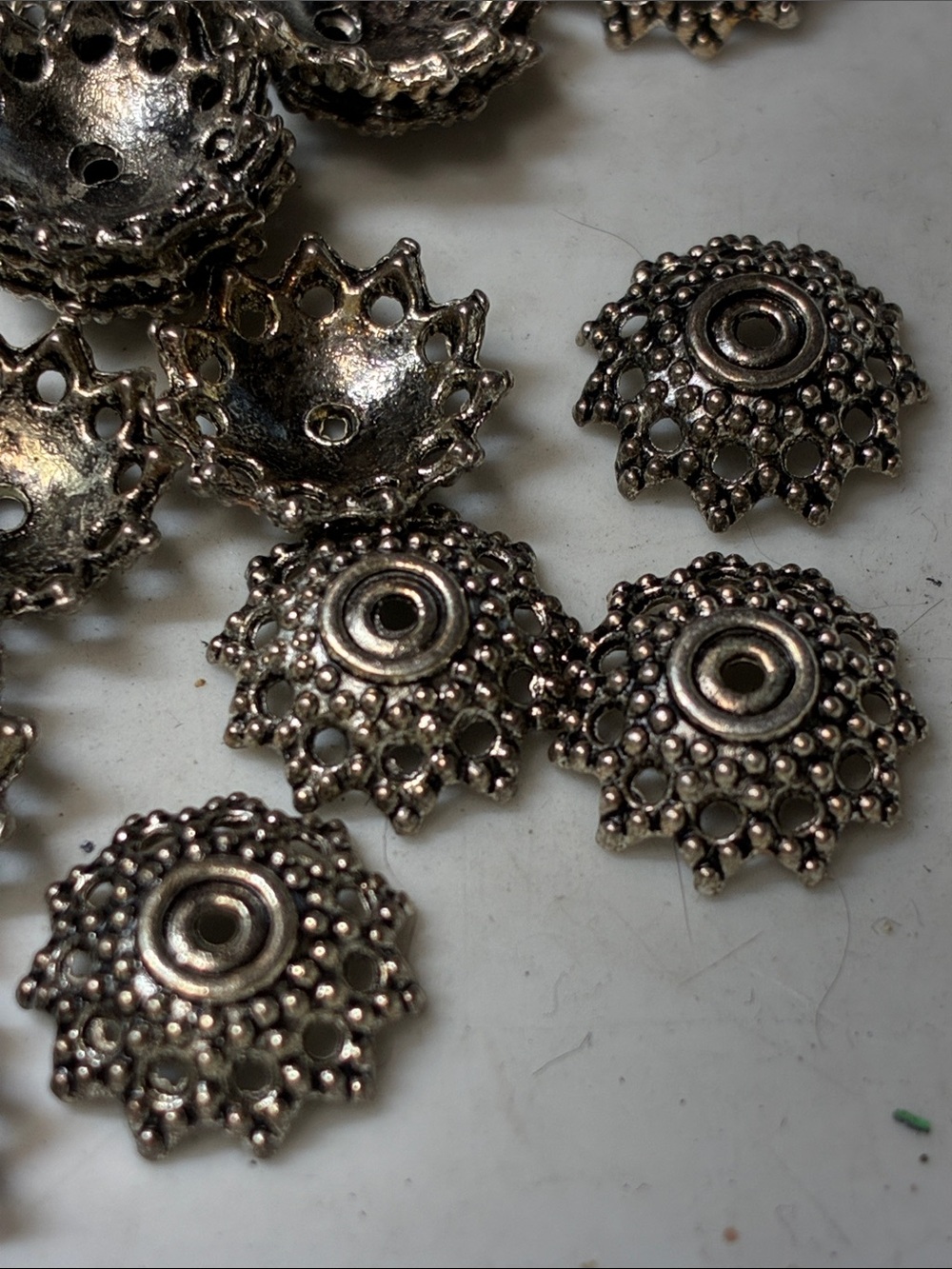 Silver Filigree fancy Bead Caps - Decorative Floral Spacer (Pack of 116)